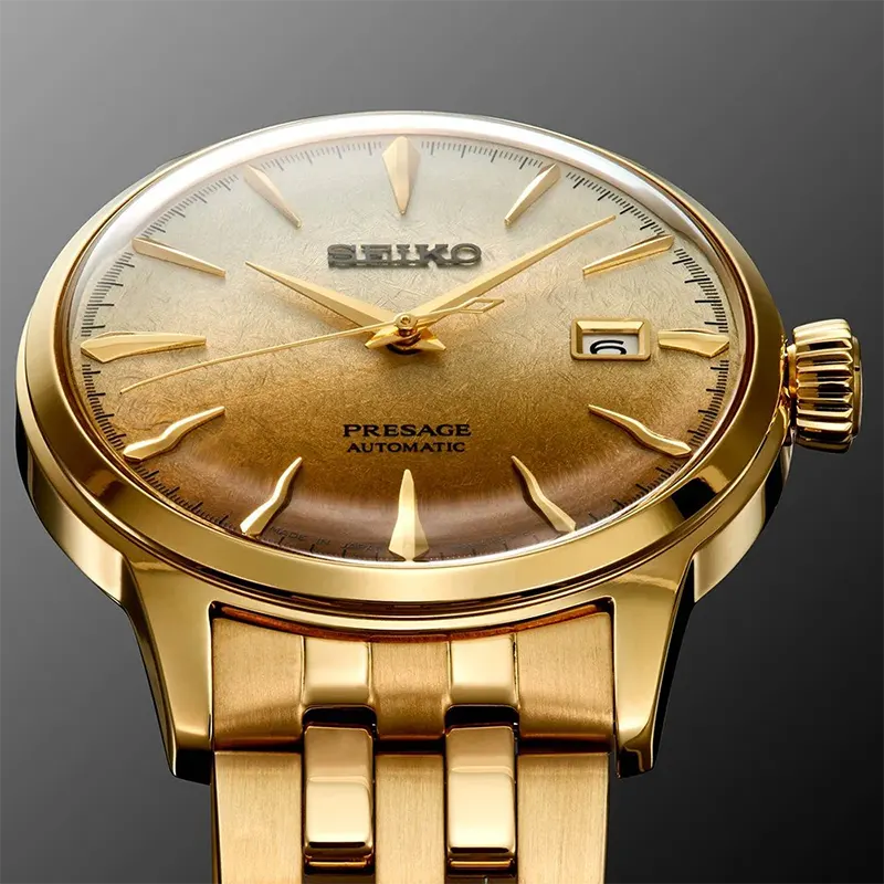 Seiko Presage Cocktail Time Automatic Gold Dial Men's Watch- SRPK46